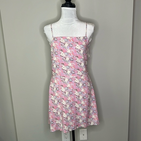 Abound Dresses & Skirts - Abound Square Neck Printed Mini Dress in Pink Fade to Flower Haze Size Medium